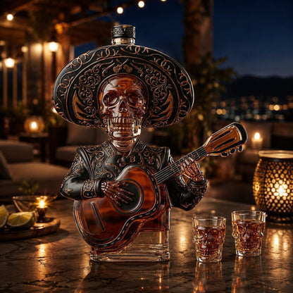 Mexican Mariachi Skeleton Decanter