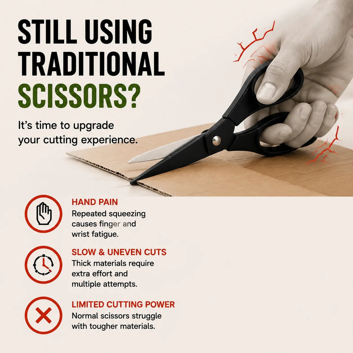 Cordless Electric Scissors 3.7V Rechargeable Heavy Duty Cutter with Safety Lock