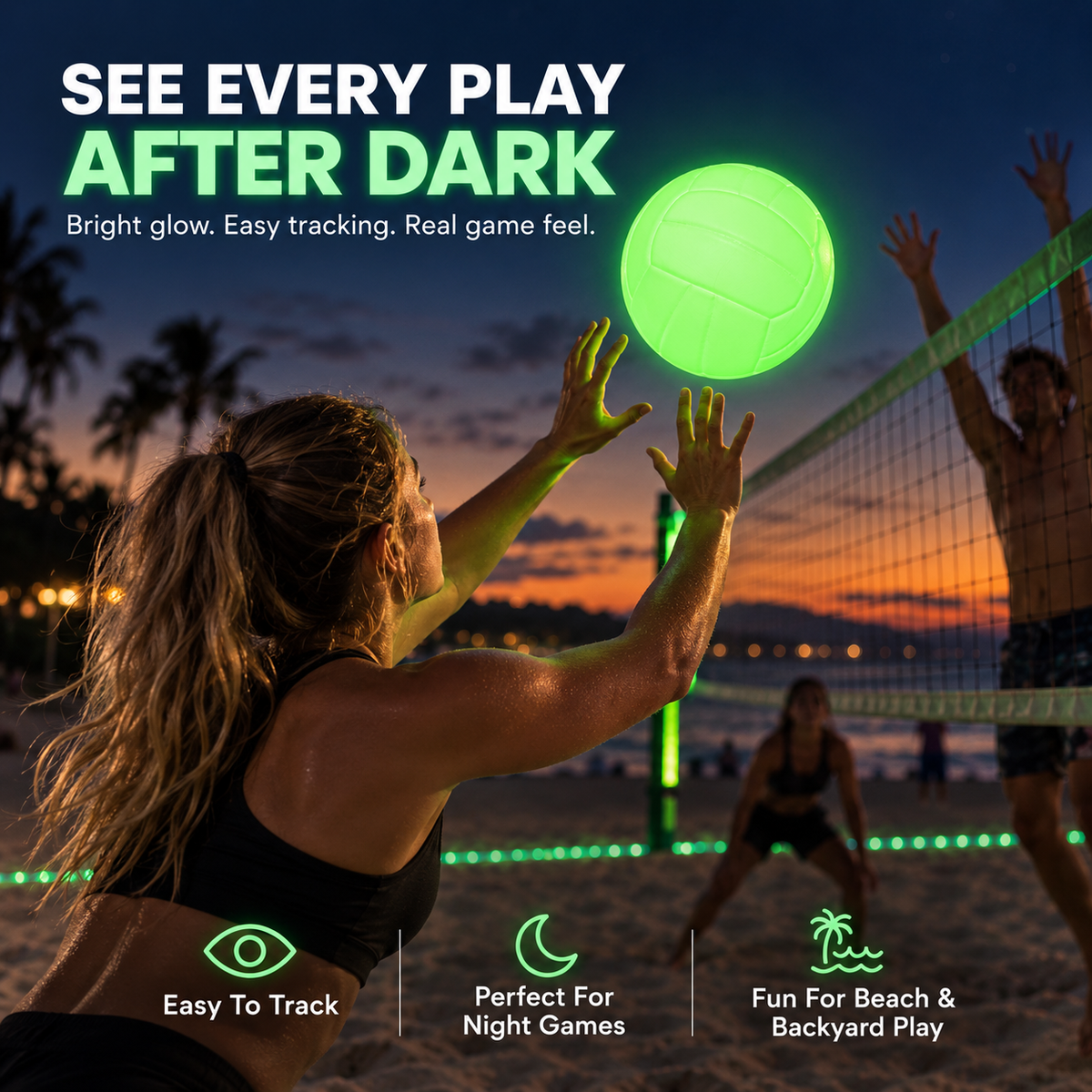 Glow-in-the-Dark Volleyball Light Up Every Game After Sunset
