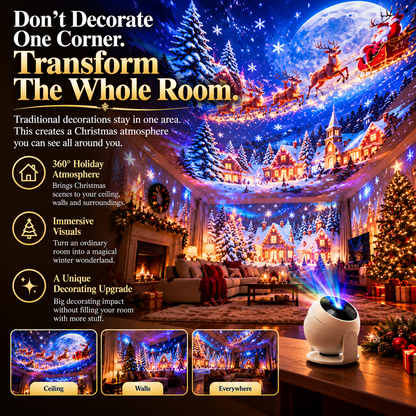 Christmas Projector Light Indoor Holiday Projection Lamp for Walls & Ceilings