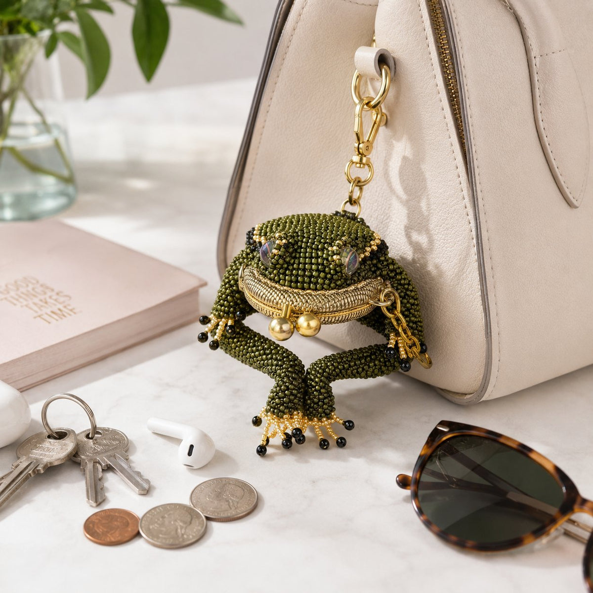 Cute Frog Coin Purse Kawaii Zipper Wallet for Coins, Cards & Cash