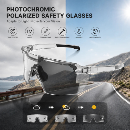 Photochromic Polarized Safety glasses,Sunglasses for Men & Women Oversized Vintage UV400 Y2K Aviator Eyewear Ideal for