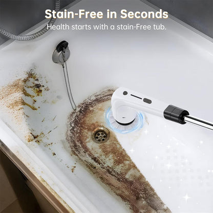 Electric Spin Scrubber Kit, Cordless Waterproof Power Cleaning Brush, Multi Replaceable Brush Heads for Bathroom, Tile