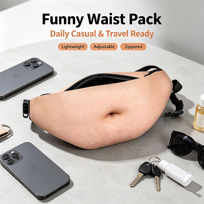 Realistic Beer Belly Fanny Pack Funny Hidden Waist Bag & Gag Gift