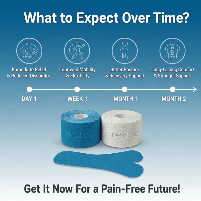 FDA-Registered Fast-Acting Shoulder & Knee Pain Relief Tape Breathable & Sweatproof Latex-Free