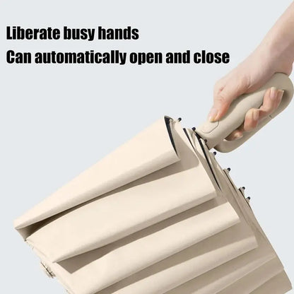 Portable Automatic Folding Umbrella-Windproof Waterproof with Loop Buckle