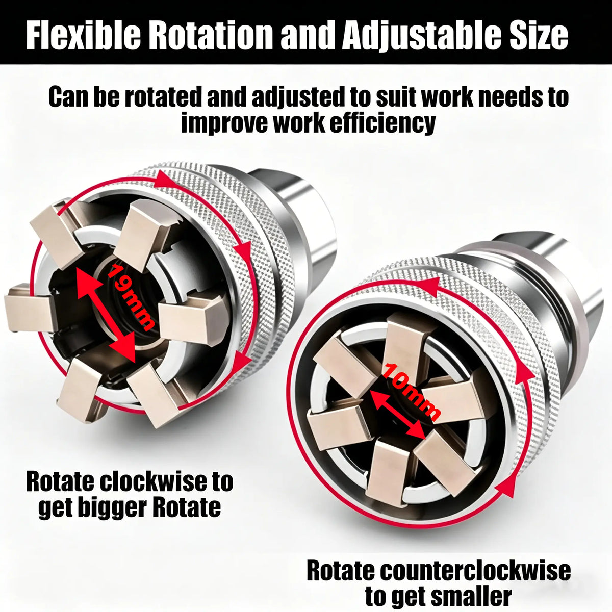 Universal Socket Wrench Tool Self-Adjusting Multi-Size Socket for Ratchets & Power Drills