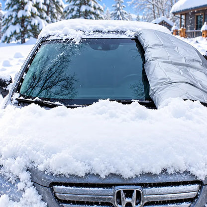Magnetic Car Windshield Snow Cover 3-Layer Frost & Snow Protector with Side Mirror Covers