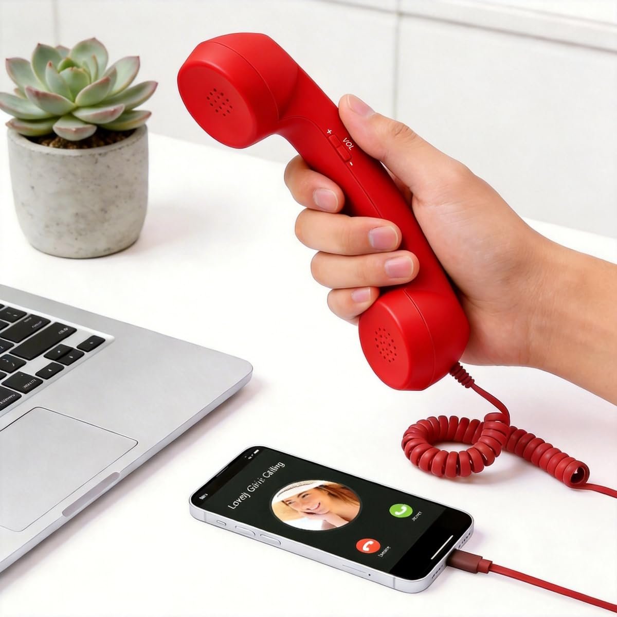 Retro Wired Telephone Handset for Smartphones | Vintage Style Phone Receiver