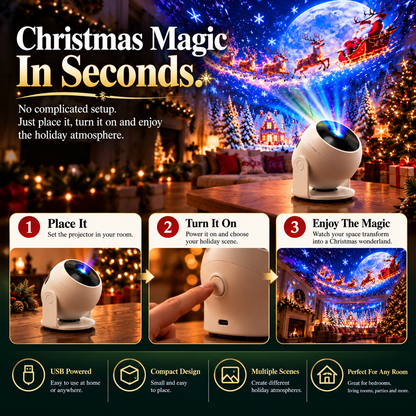 Christmas Projector Light Indoor Holiday Projection Lamp for Walls & Ceilings