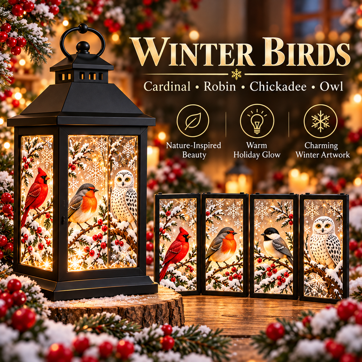 Interchangeable Crystal Lantern Light-Up Holiday D cor