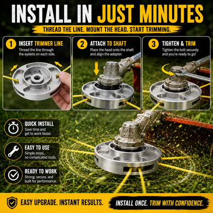 Universal Aluminum Grass Trimmer Head | Heavy-Duty Brush Cutter Replacement