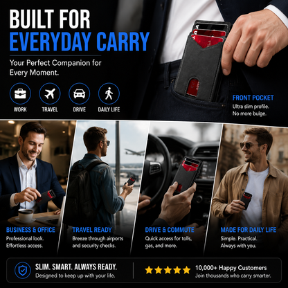2026 RFID Blocking Minimalist Pop-Up Wallet | One-Second Card Eject Design & Ultra Slim Pocket Wallet