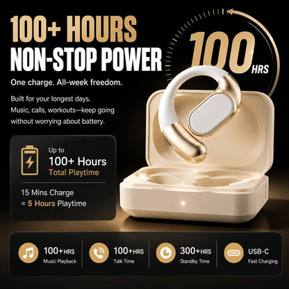 Monster AC530 Open-Ear Headset | 165H Battery, Bluetooth 6.0, Ultra Comfort Wireless Earbuds