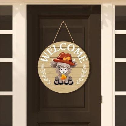 35pcs Interchangeable Welcome Sign Highland Cow Sign