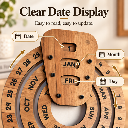 Perpetual calendar, wooden perpetual calendar