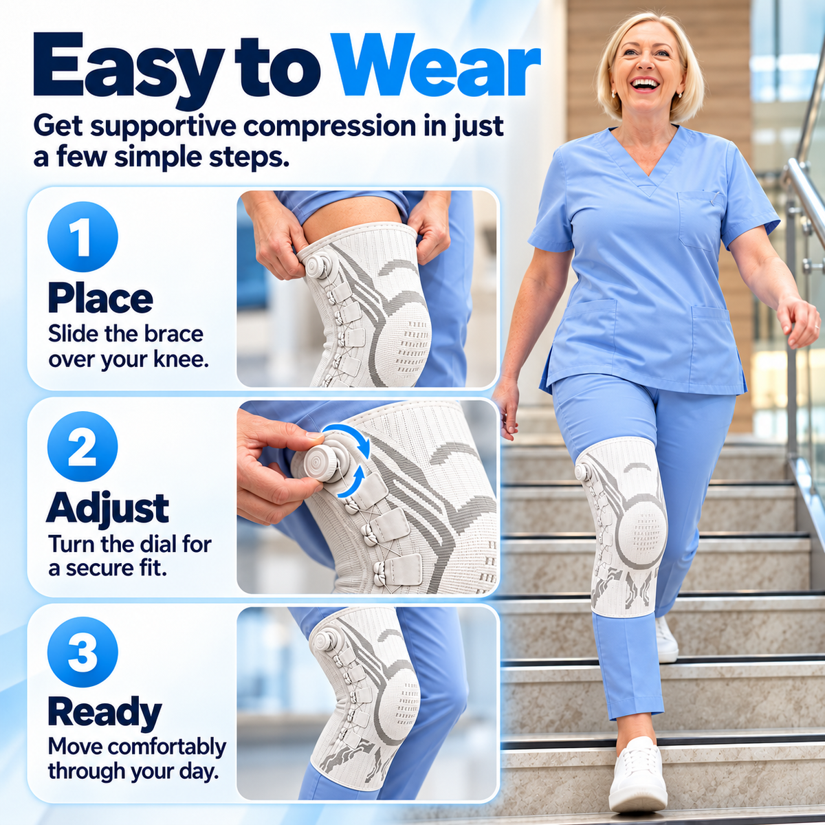 Adjustable Knee Support Brace Compression & Stability for Everyday Movement