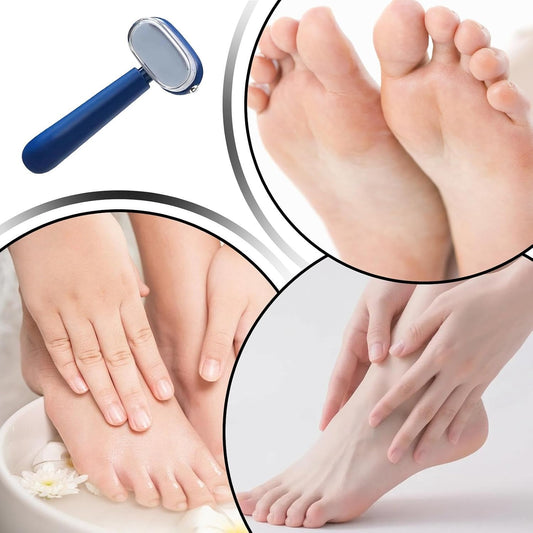 Dual-Sided Foot Callus Remover, Replaceable Stainless Steel Blade Pedicure Scraper for Cracked Hard Foot Skin