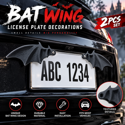 Midnight Wings Bat Wing License Plate Decorations