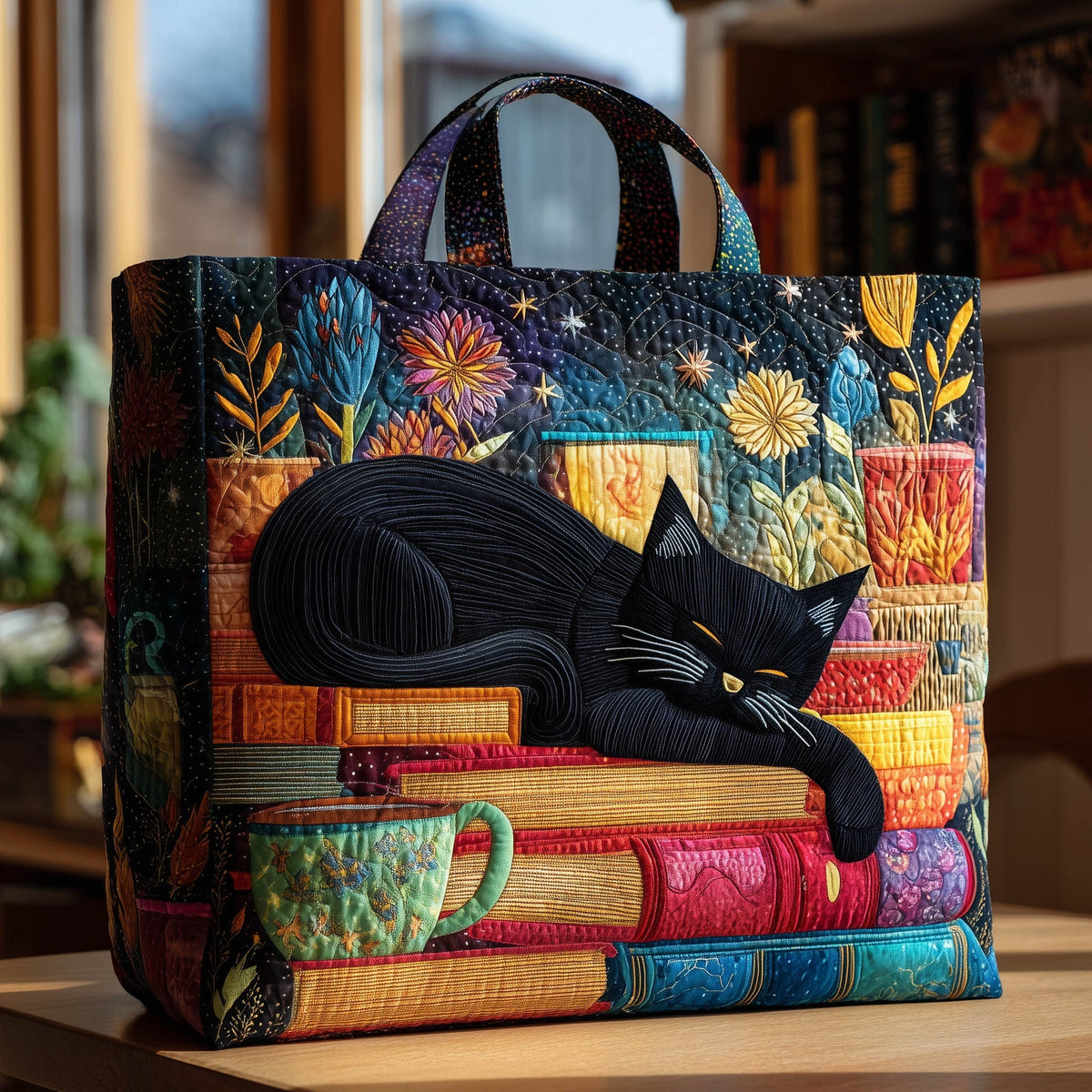 Hippie Van Quilted Tote Bag