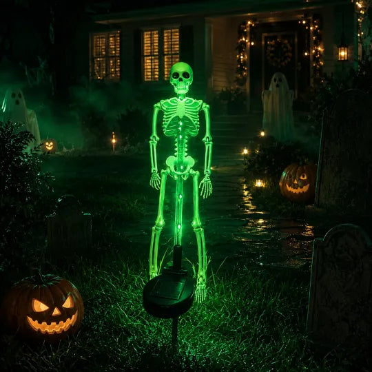 Solar Skull Garden Stake Light