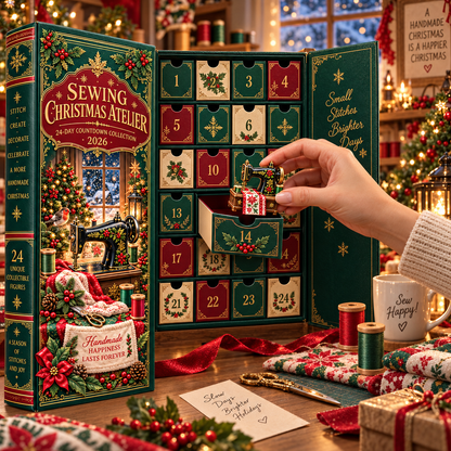 Sewing Christmas Atelier 2026 24-Day Countdown Collection with 24 Unique Sewing & Quilting Miniatures