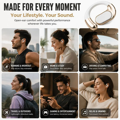 Monster AC530 Open-Ear Headset | 165H Battery, Bluetooth 6.0, Ultra Comfort Wireless Earbuds
