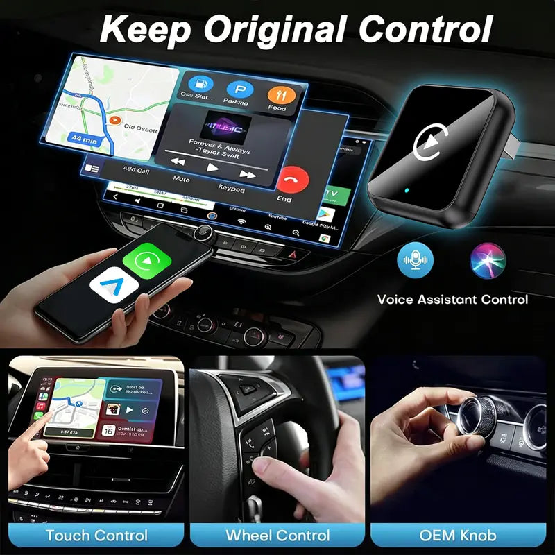 2026 Plug-and-Play Wireless CarPlay Adapter for All Compatible Vehicles