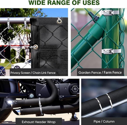 Stainless Steel Cable Tie Gun Tool with Metal Zip Ties, Heavy Duty Cable Tie Tightener & Cutter for Industrial, Fencing