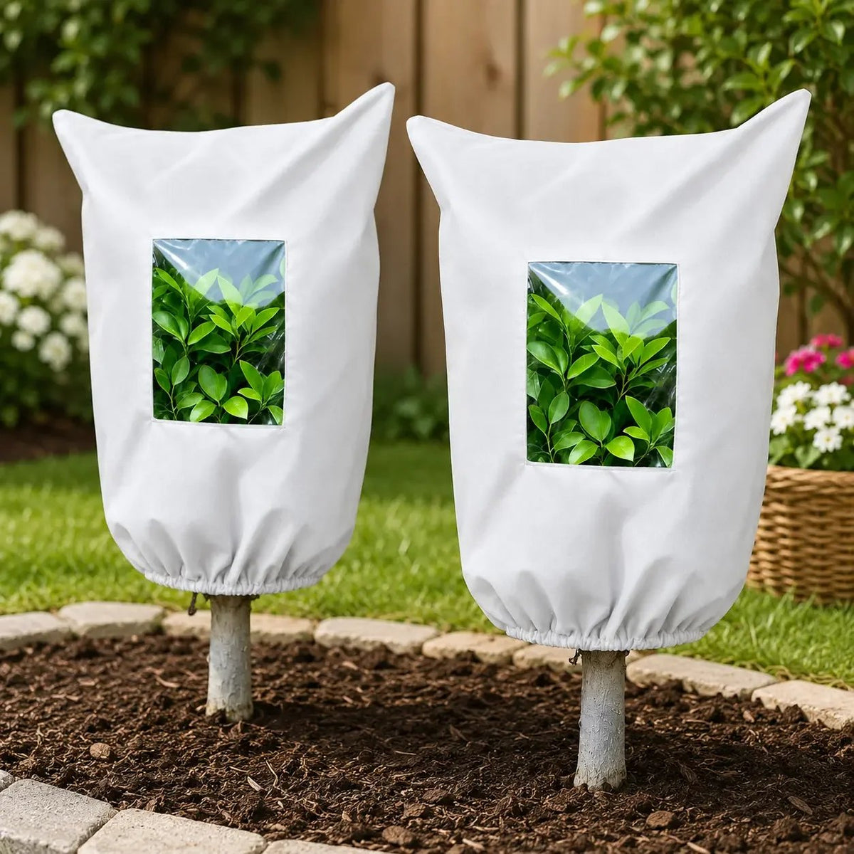WINTER GARDEN ESSENTIAL | Plant Frost Protection Cover Breathable Reusable Cover for Shrubs, Pots & Young Trees