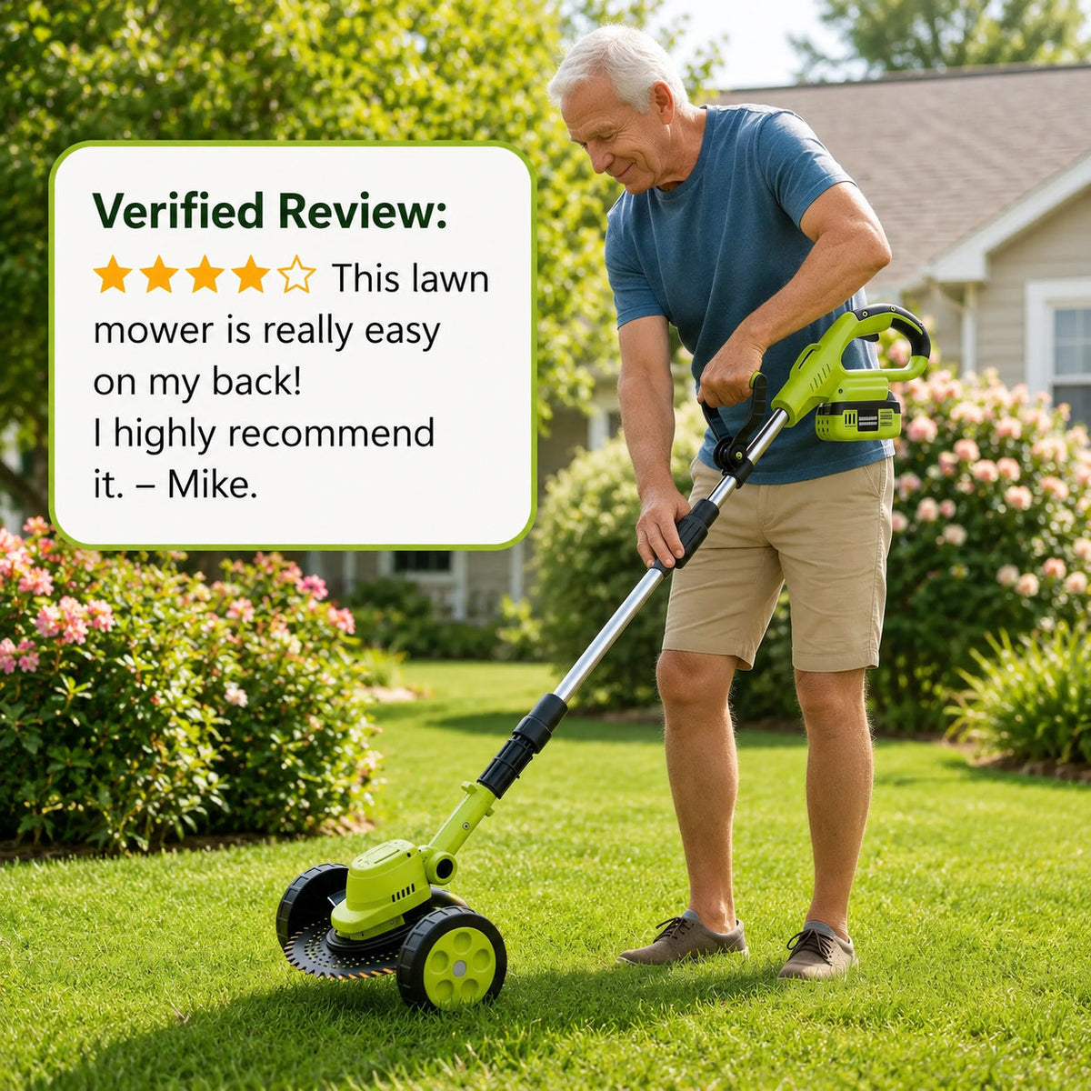 21V 3-in-1 Cordless String Trimmer, Edger & Mini Mower 2 Batteries Included
