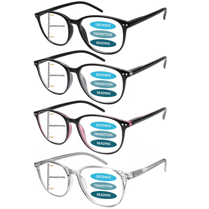 4 Pack Progressive Multifocal Reading Glasses for Women Style