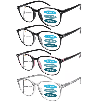 4 Pack Progressive Multifocal Reading Glasses for Women Style