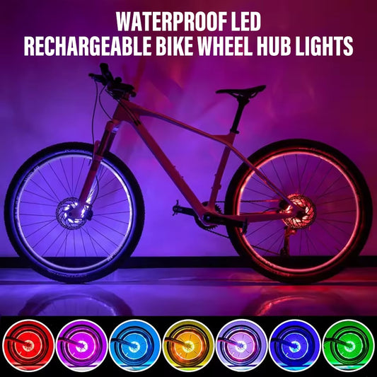 Waterproof LED Rechargeable Bike Wheel Hub Lights