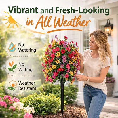 Weatherproof & No-Fade Outdoor Hanging Flowers