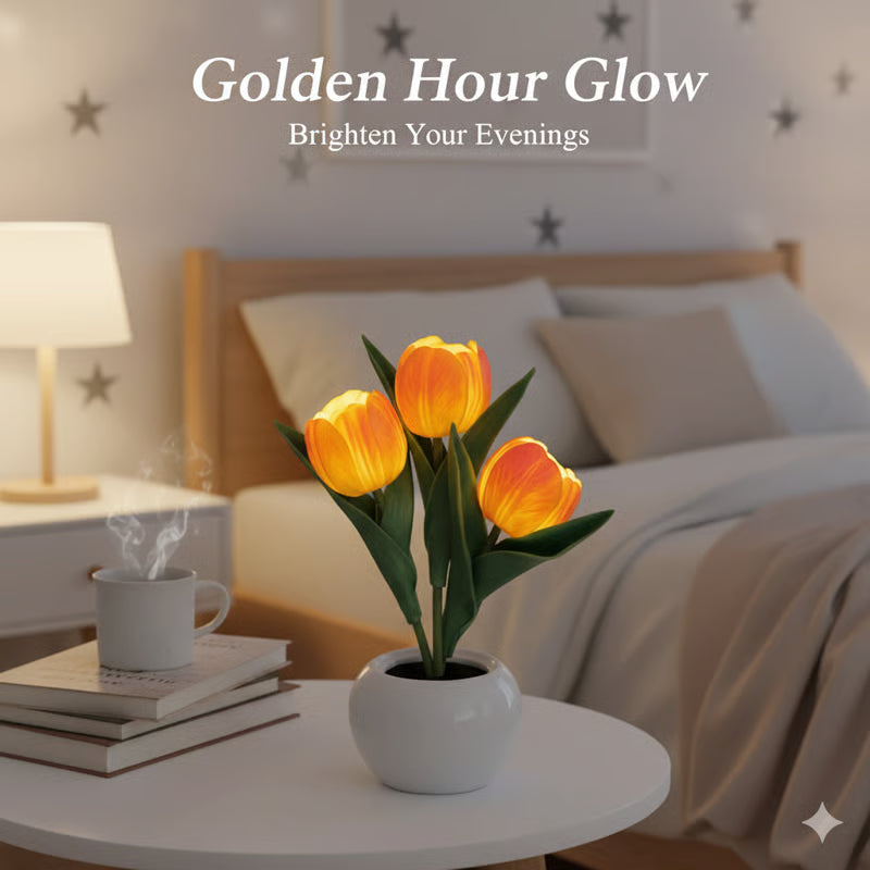 ✨FREESHIPPING🌷LED Night Light – Tulip Design with Vase
