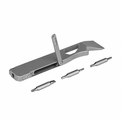TC4 Titanium EDC Multitool with Pry Bar & Screwdriver Bits