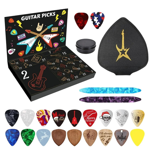 24-Day Guitar Pick Advent Calendar | Christmas Gift for Guitarists