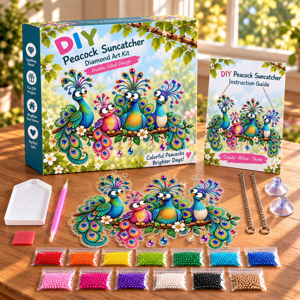 Sunny Birds Diamond Art Suncatcher DIY Kit