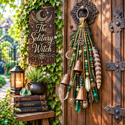 Witchy Door Charm | Bells, Crystals & Celestial Hanging Decor