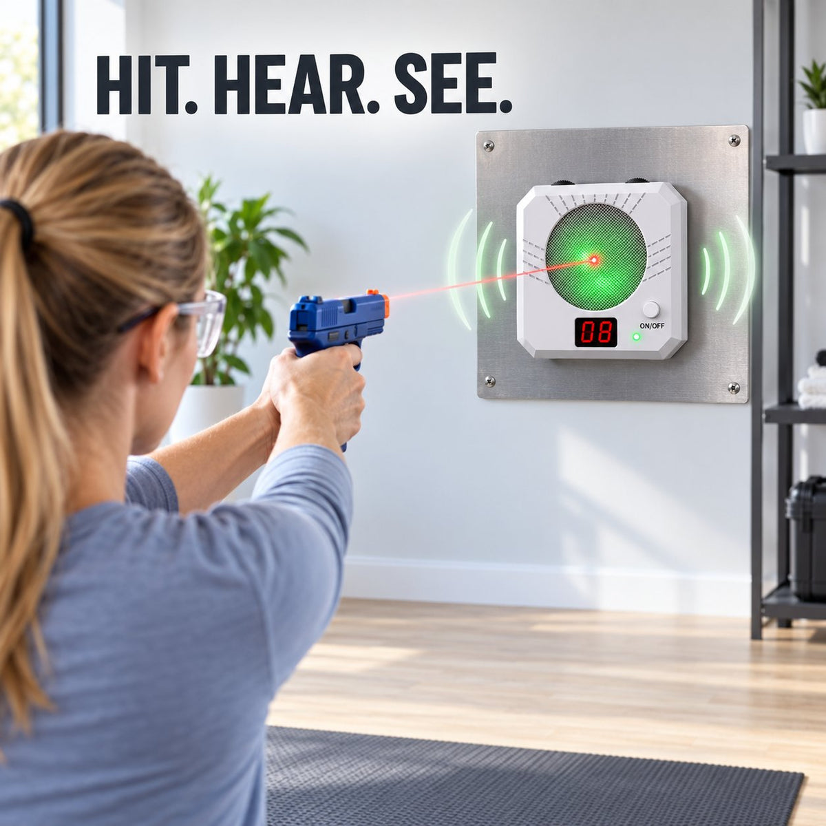 Rechargeable Electronic Laser Training Target with Instant Hit Feedback & Magnetic Mount