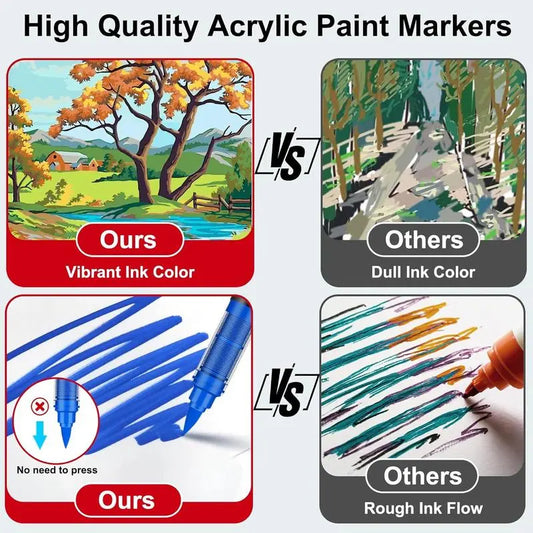 36 Colors Brush Tip Acrylic Paint Markers Kit