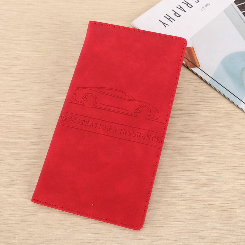 Premium Suede-Feel Vehicle Document Organizer | Magnetic Closure Wallet