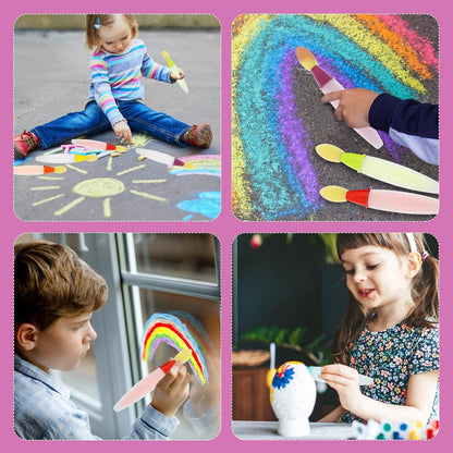 6Pcs Sidewalk Chalk Paint Brush Set