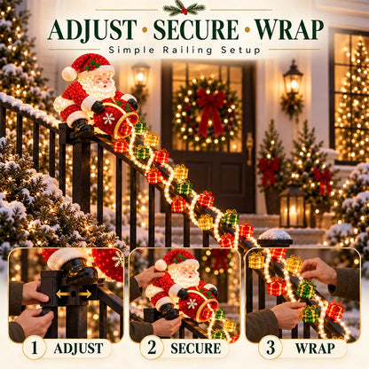 ⚡Santa’s Glowing Cascade: Transform Your Railing Into Christmas Magic🎅✨