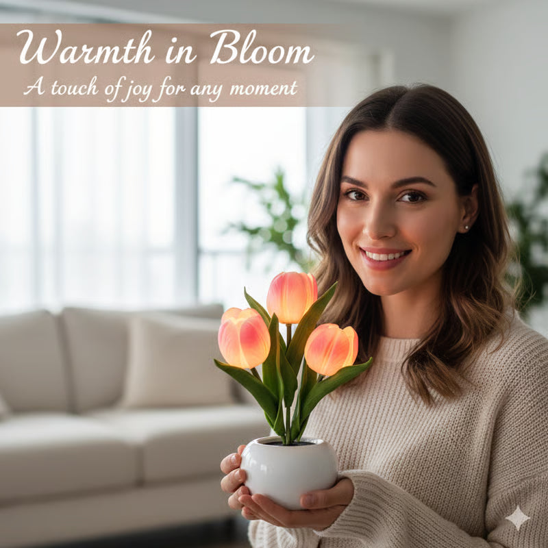 ✨FREESHIPPING🌷LED Night Light – Tulip Design with Vase