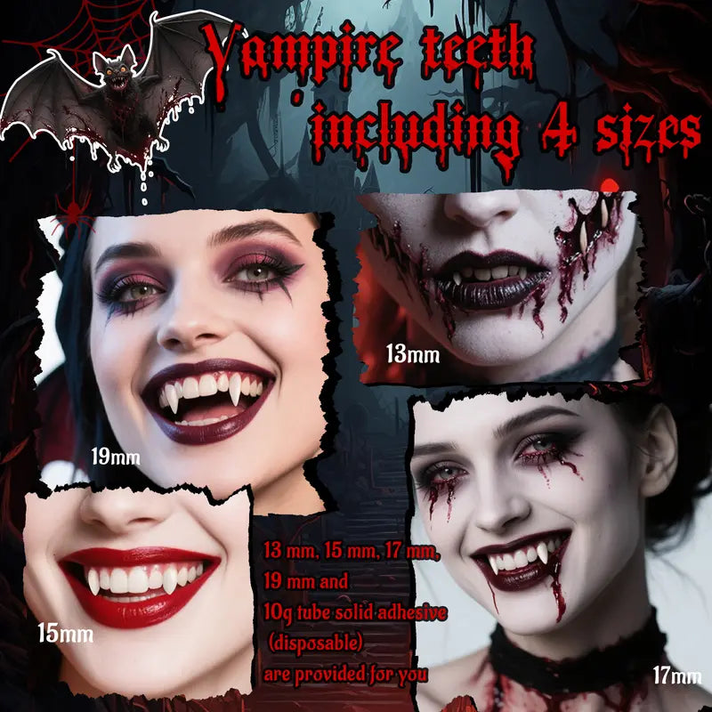 Creepy Reusable Vampire Fangs Denture Set