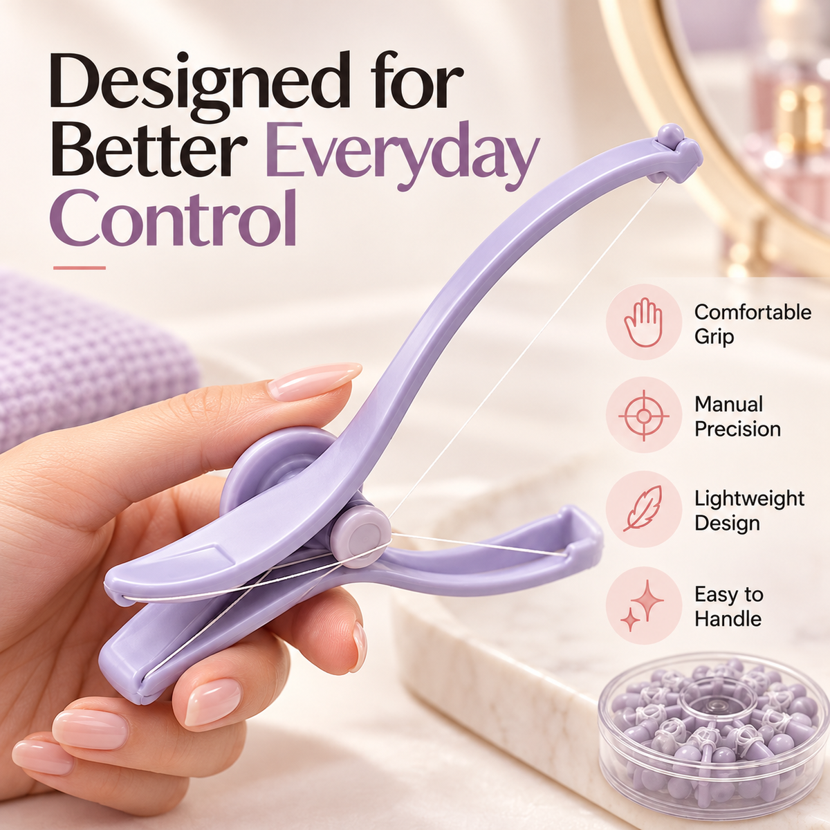 Precise Brow Threading Tool Easy At-Home Facial Hair Removal & Eyebrow Grooming