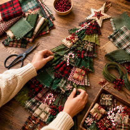 Beginner-Friendly DIY Oversized Patchwork Christmas Tree Door Hanging Kit