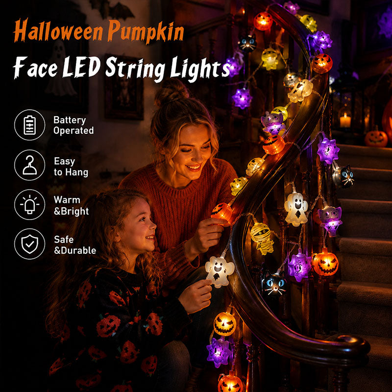 Halloween LED Pumpkin String Lights Create A Spooky Glow For Your Home